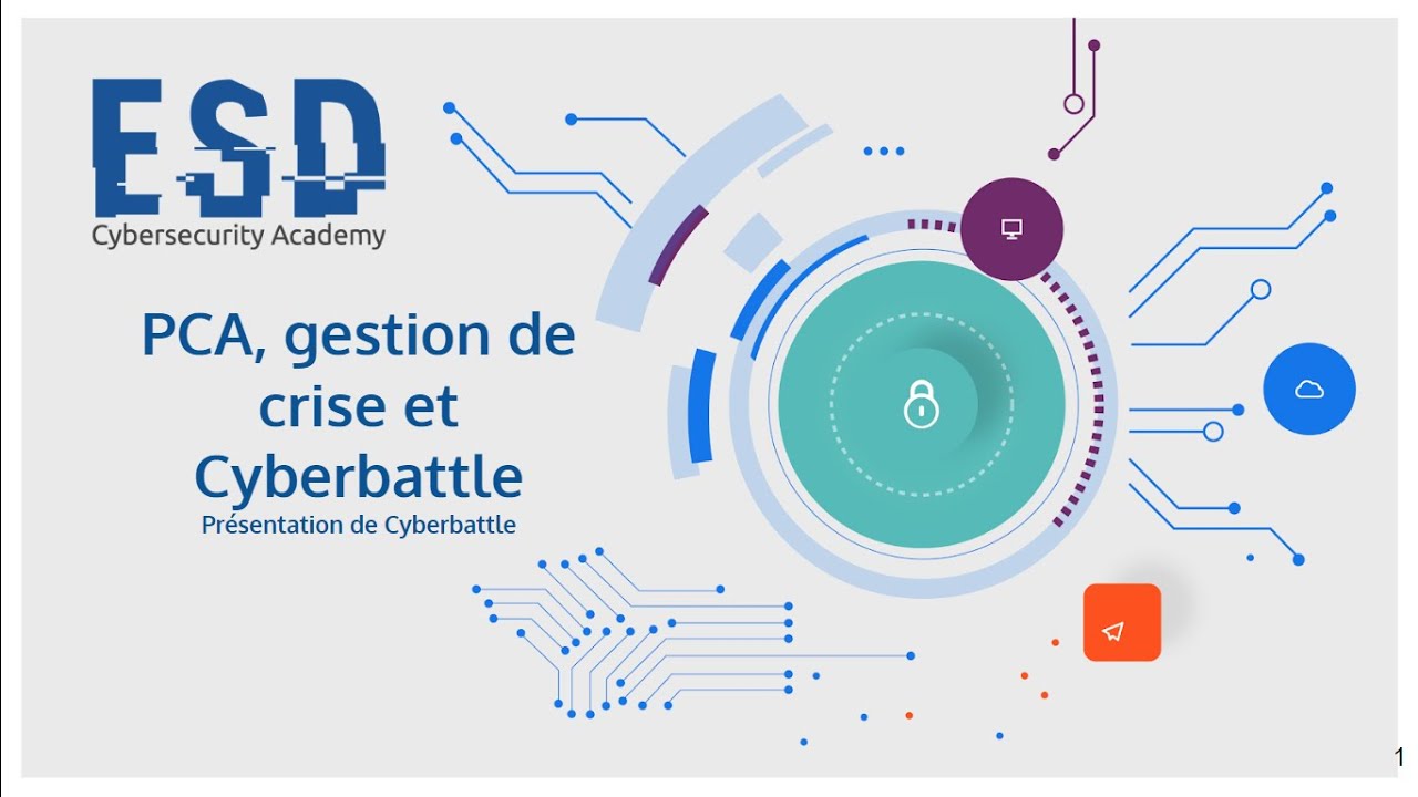 [WEBINAIRE] ESD academy - PCA, gestion de crise, Cyberbattle