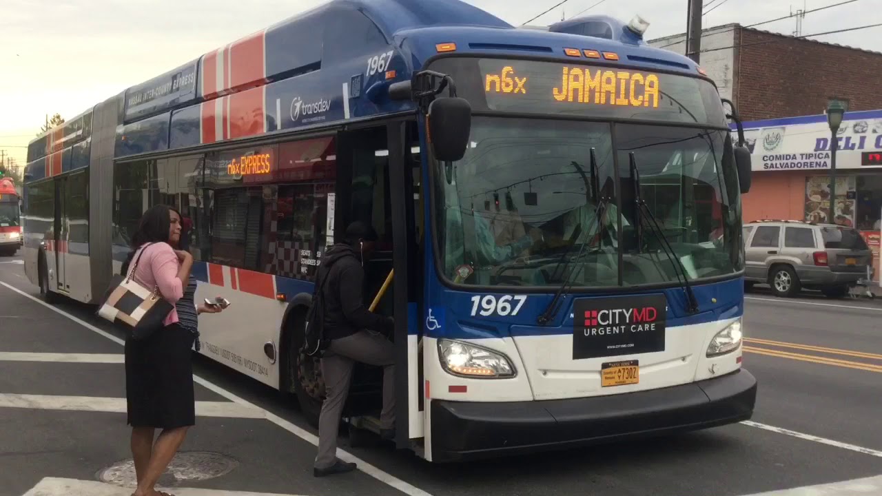 NICE Bus: n1, n6, n6x Buses at Hempstead Turnpike & Elmont Road