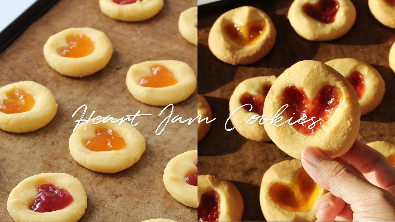 Pinterest Heart Jam Cookies 🧡❤️ 핀터레스트 하트 잼 쿠키