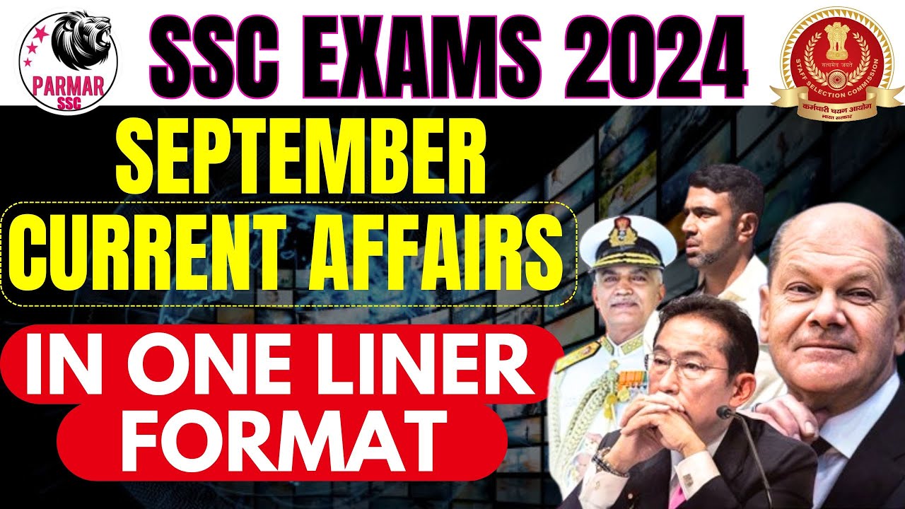 SEPTEMBER CURRENT AFFAIRS | MOST IMPORTANT CURRENT AFFAIRS 2023 | ONE-LINER FORMAT | PARMAR SSC