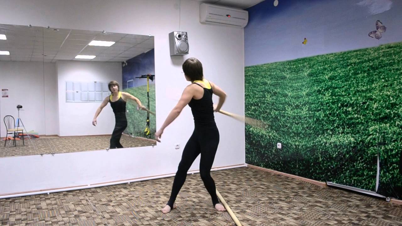 Суставная гимнастика. Работа с палкой -  2.