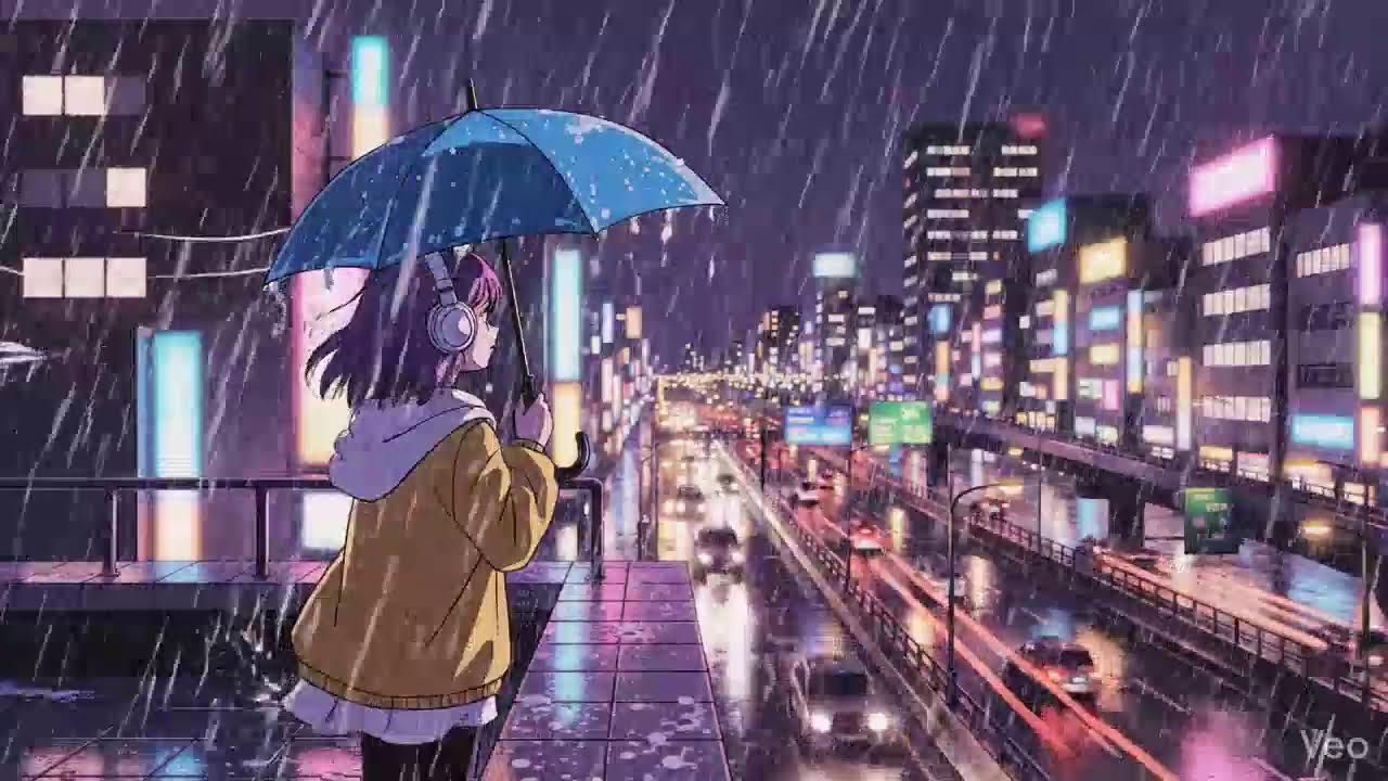 Rain Sounds in Neon City 🌧️ Lofi for Focus & Calm