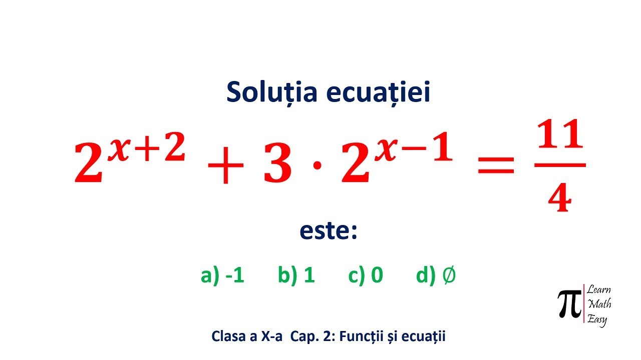 Clasa X Ecuatie exponentiala