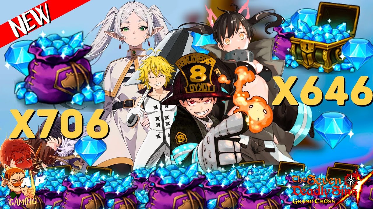 +700 DIAMANTES GR&Aacute;TIS!FARM MUITOS DIAMANTES AT&Eacute; A SA&Iacute;DA DO BANNER DA COLAB FIRE FORCE OU FRIEREN-7DS