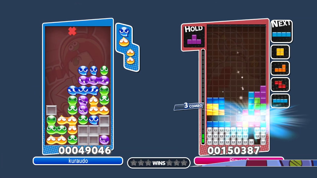 [Puyo Puyo Tetris AI] Zetris (C4W) vs kuraudo (くらうど) (1)