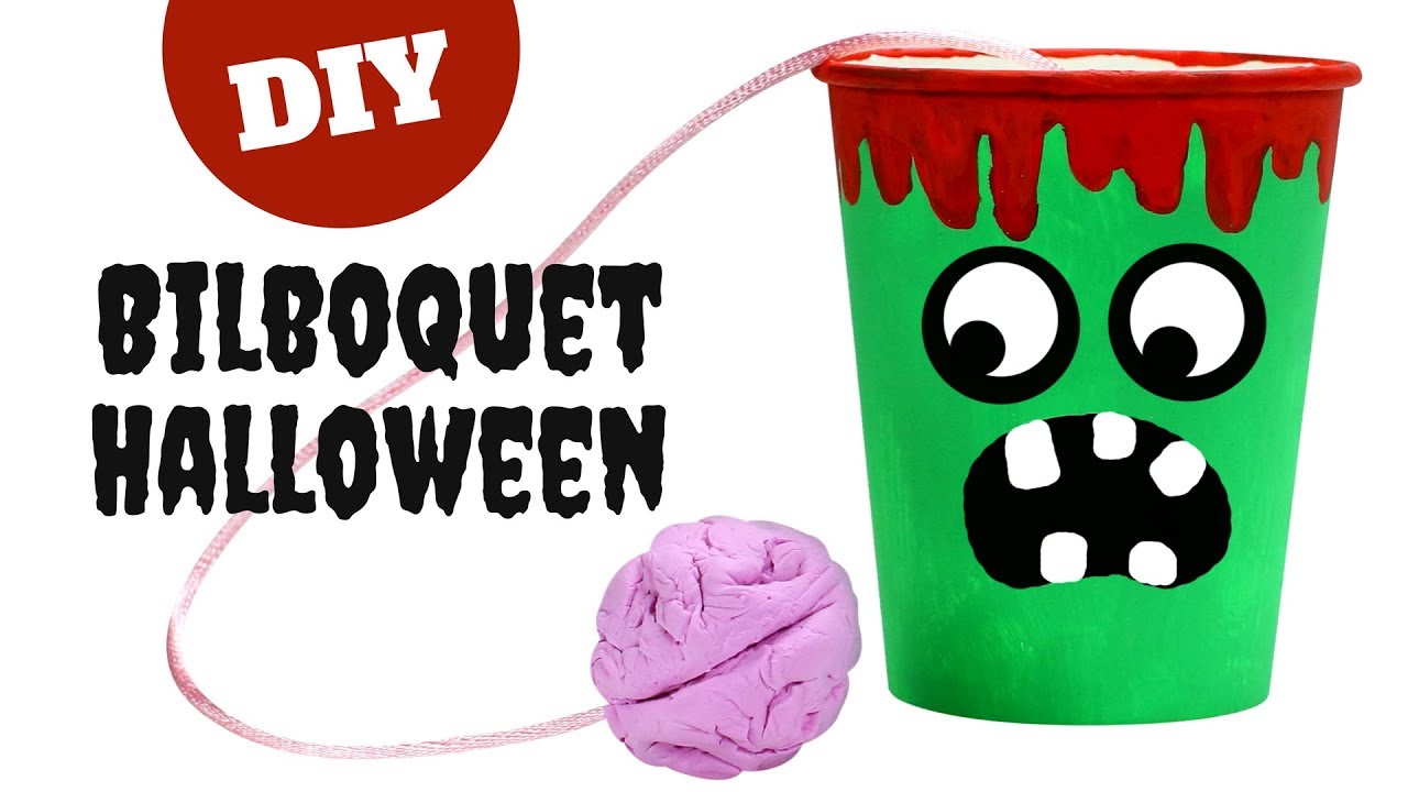TUTO / DIY Halloween : Bilboquet Monstre avec un gobelet (Bricolage facile pour enfants)