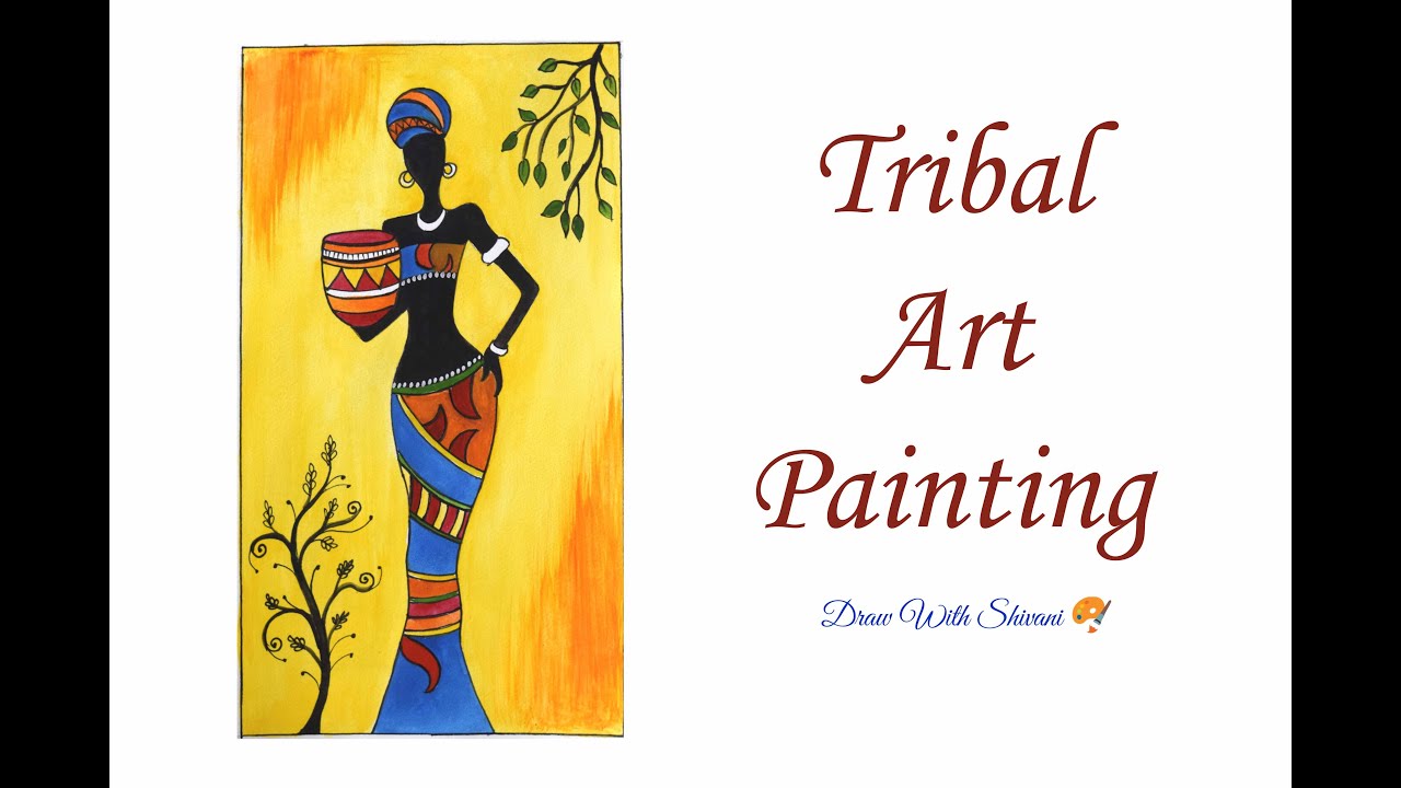 Tribal Art Painting/ Tribal Woman Water Color Drawing