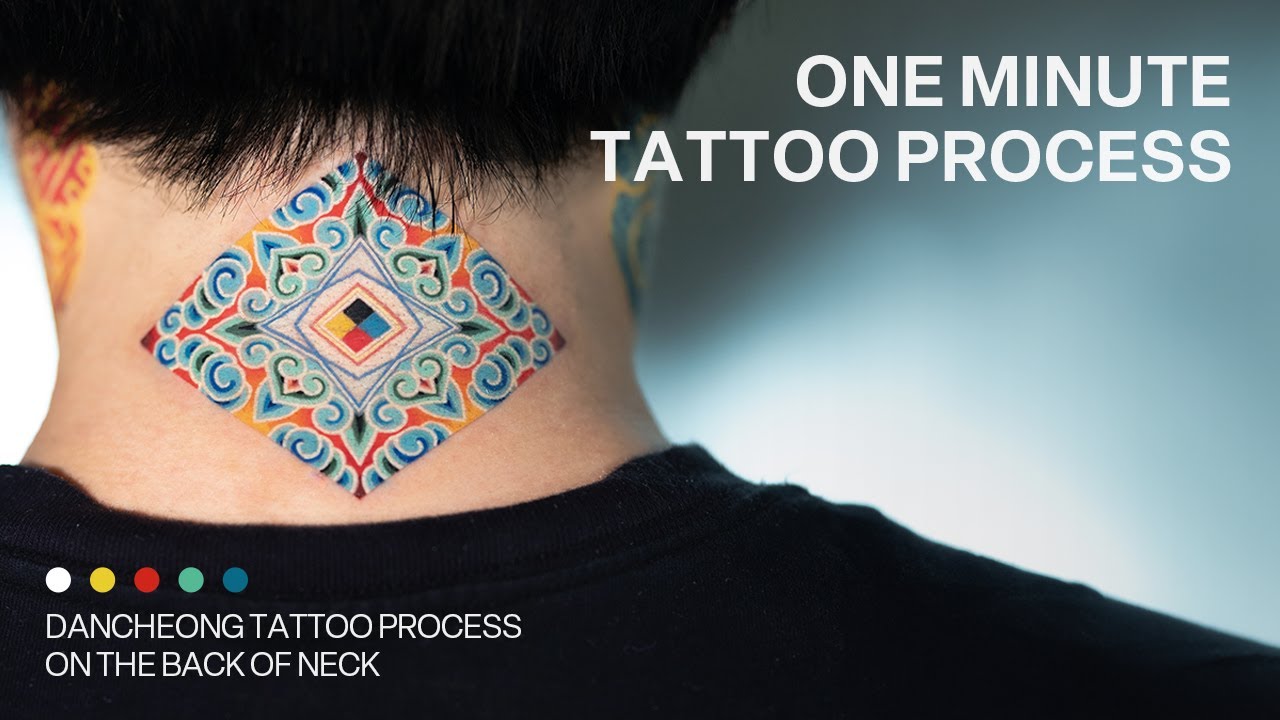 Dancheong Tattoo Process on The back of Neck - PittaKKM