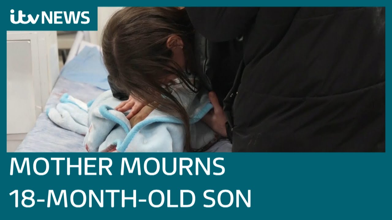 Mother's palpable grief as she loses 18-month-old son to Ukraine war | ITV News