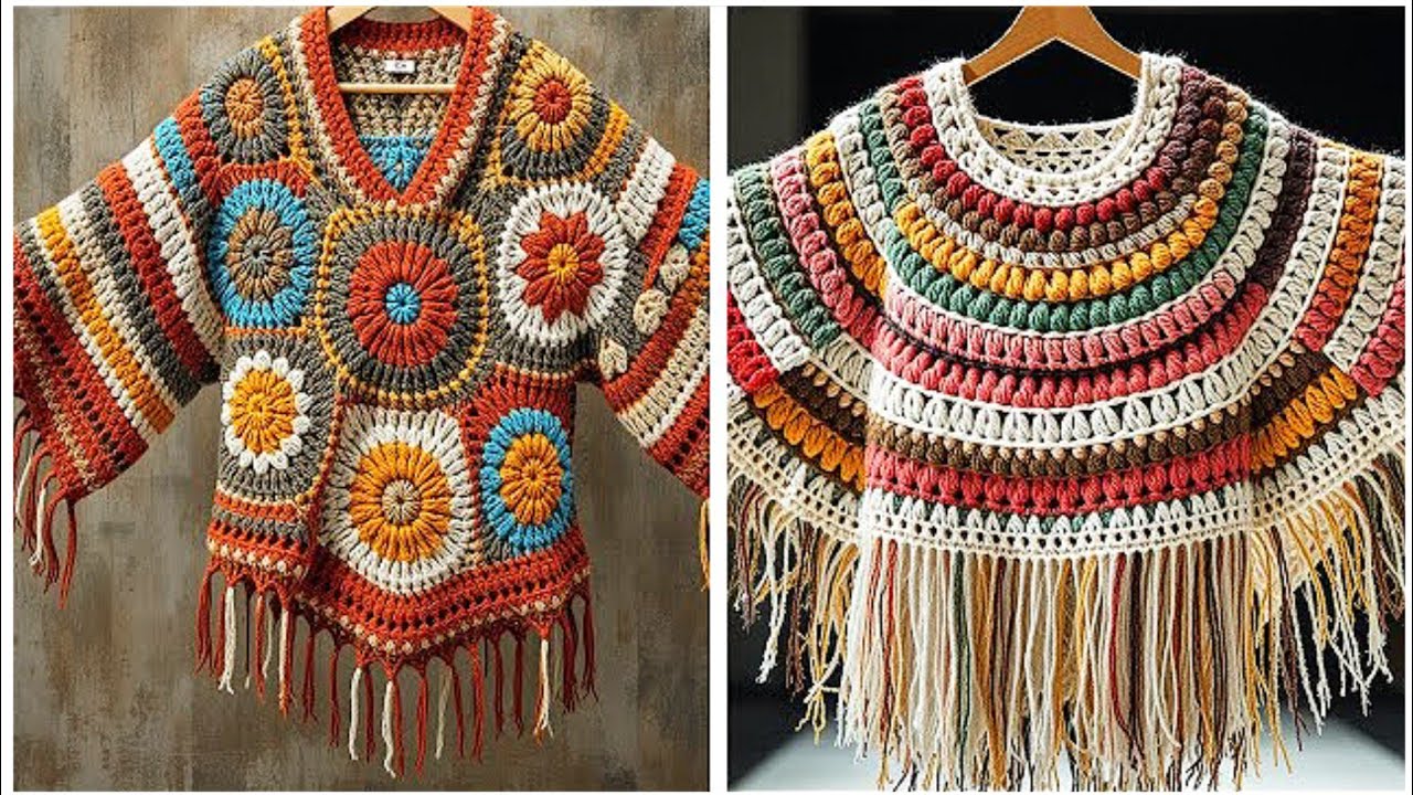 Stunning Crochet poncho shawl cape designs/Latest crochet shawl poncho cape designs