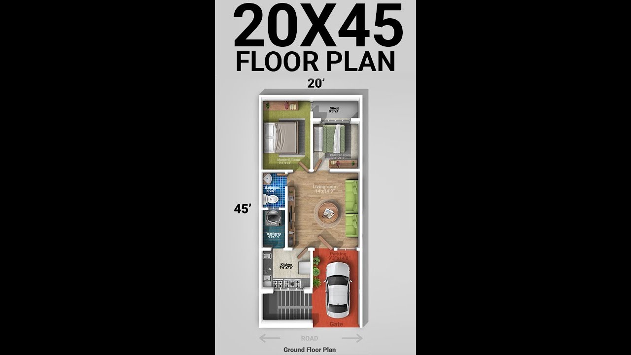 20x45 floor plan #floorplan #3dfloor