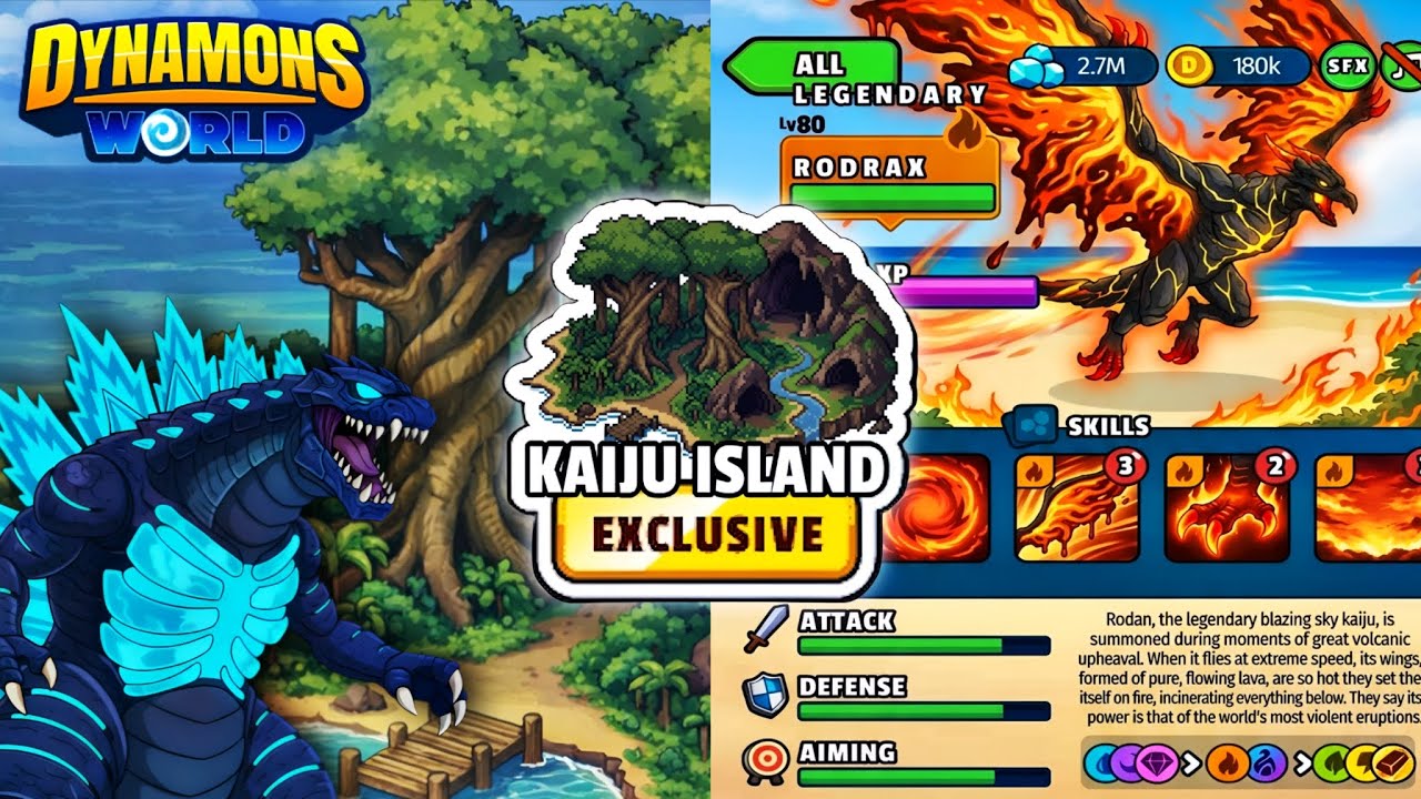 New Fanmade Map Kaiju Island in Dynamons World🔥🏝️ || 
