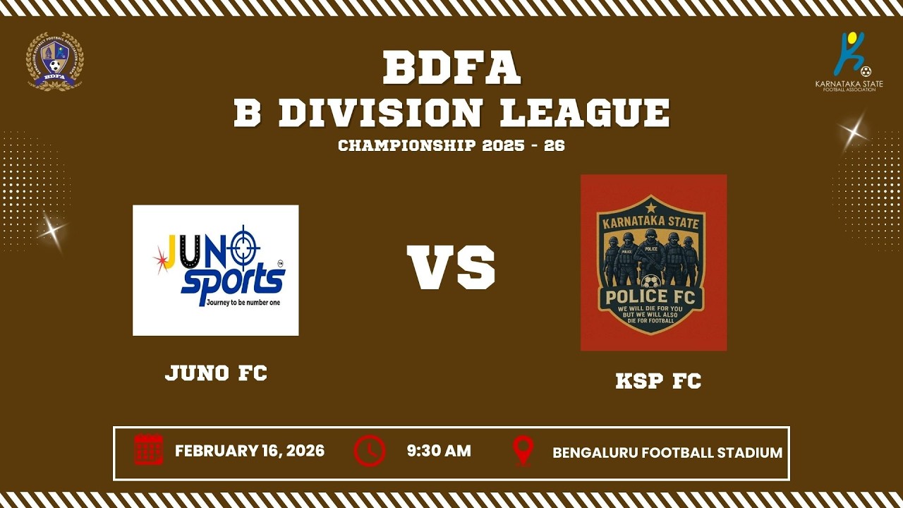BDFA 'B' DIVISION LEAGUE CHAMPIONSHIP 2025 - 26 | JUNO FC KSP FC  | 16.02.26