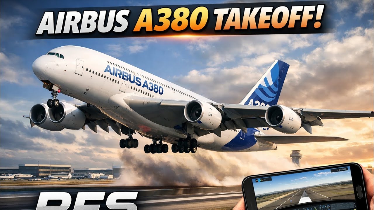 Airbus a380 Takeoff in mobile 