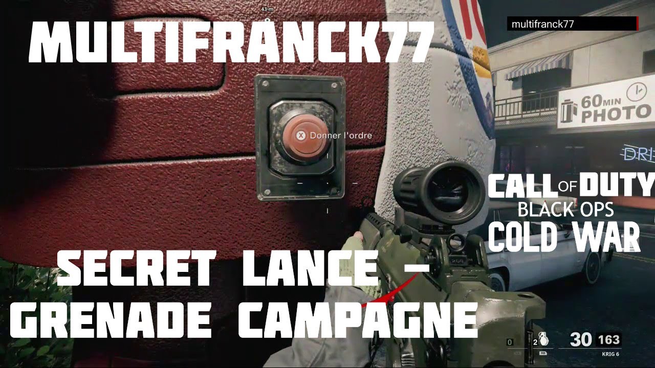 BLACK OPS COLD WAR SECRET LANCE - GRENADE CAMPAGNE ( REDLIGHT GREELIGHT ) .🇫🇷😒🍔🔫