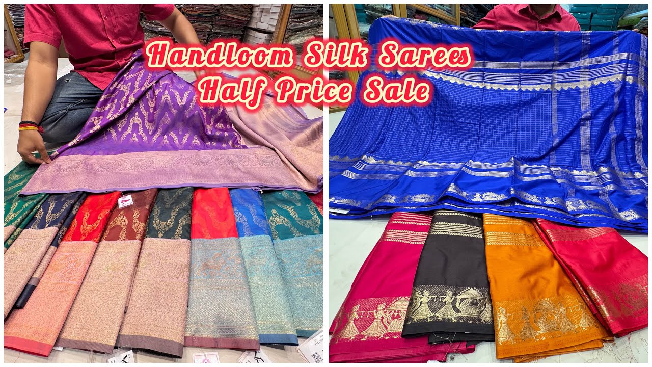 Amazing Collection l Pure Handloom Sarees at Flat Rates l Chickpet Shopping Don’t Miss