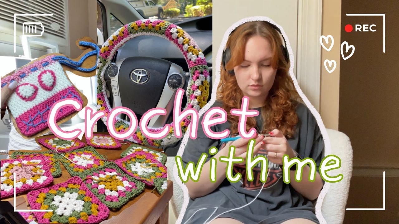 CROCHET CUTE EASY things with me! Steering wheel cover|Drawstring pouch