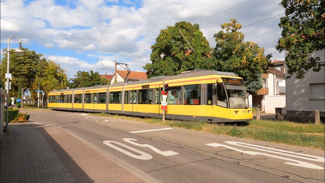 Tram Karlsruhe, Rheinstetten, Albtalbahnhof und Yorckstrasse am 22. August 2025