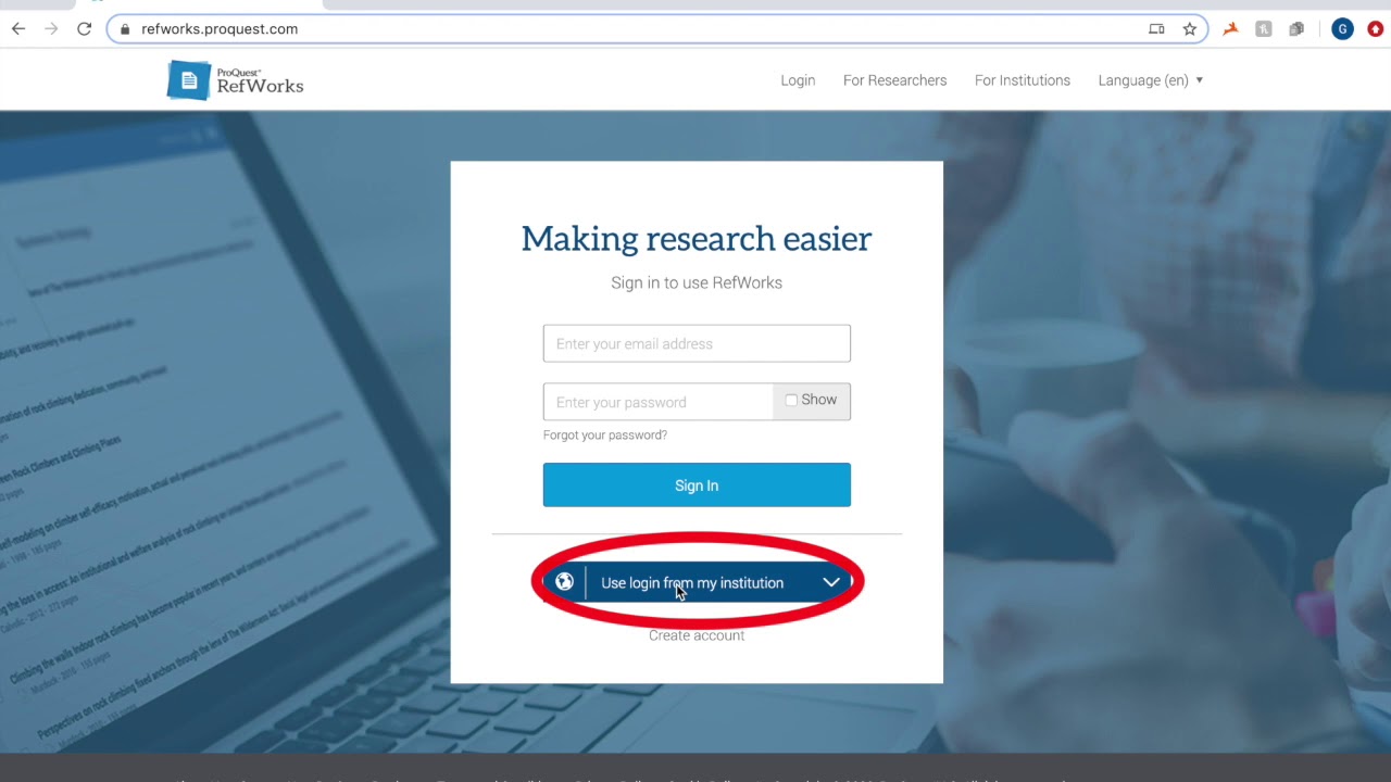 RefWorks: Creating an Account