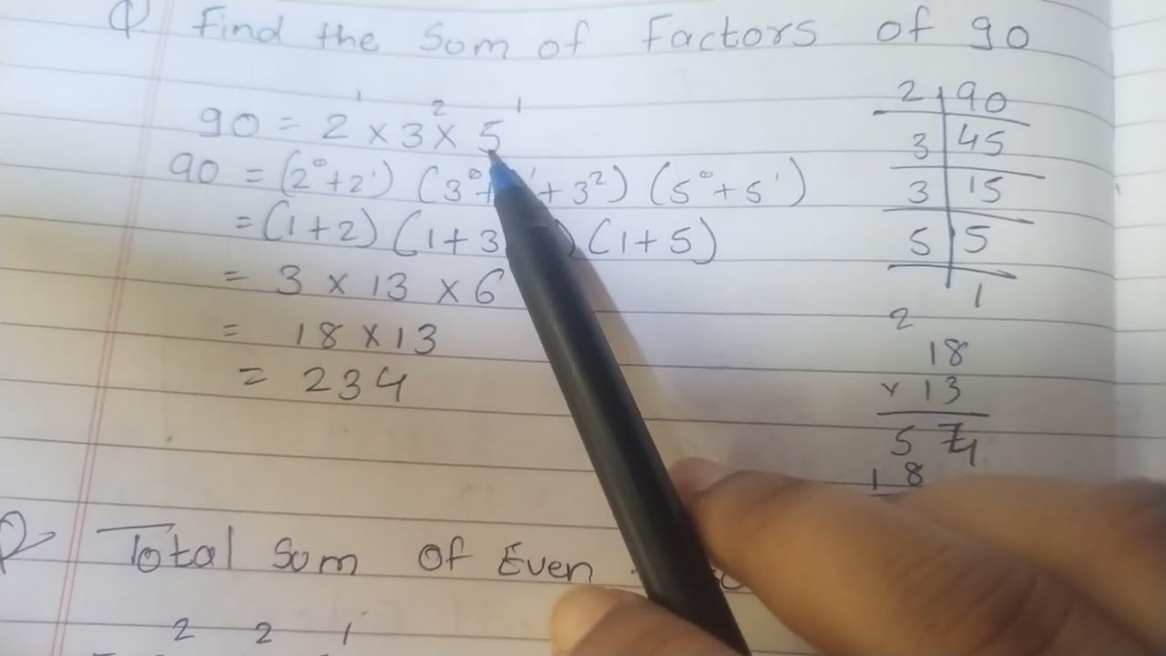Sum of factors of 90. 