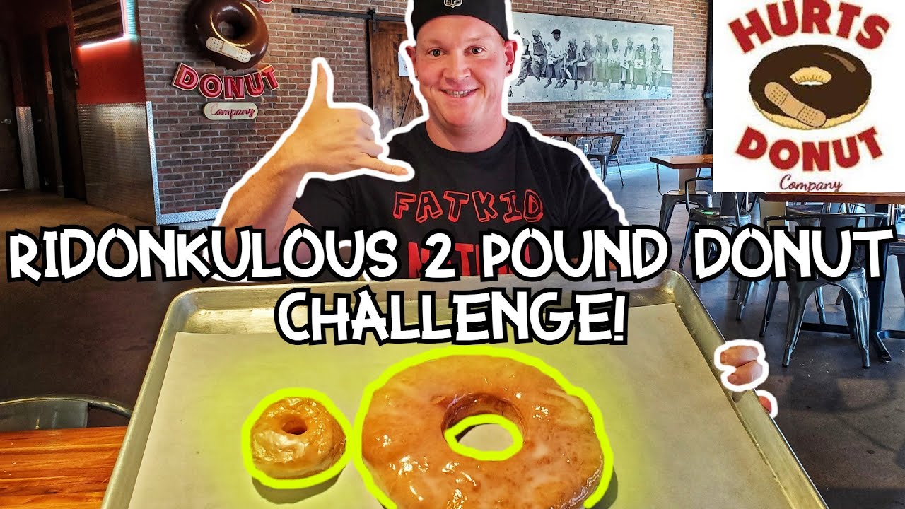 INSANE 90 SECOND 2 POUND BIG MOUTH CHALLENGE AT HURTS DONUT CO