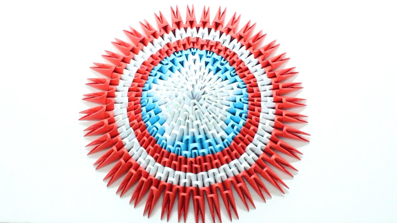 Escudo De Capitán América Origami 3D TUTORIAL!