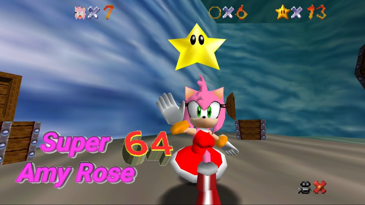Super Amy Rose 64 WideScreen HD Textures Jelly Roger Bay (Gameplay Android)