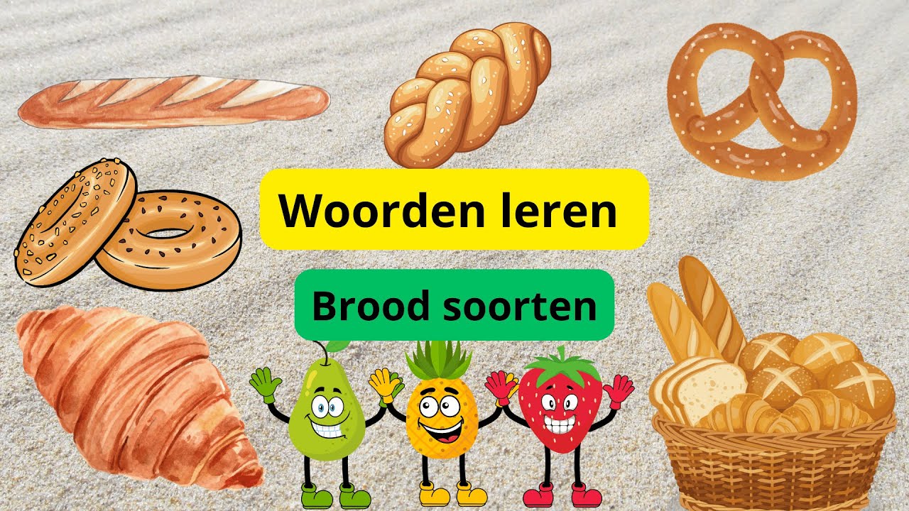 Broodsoorten leren | Verschillende broodjes leren | Woordjes leren | Bakkerij woorden leren