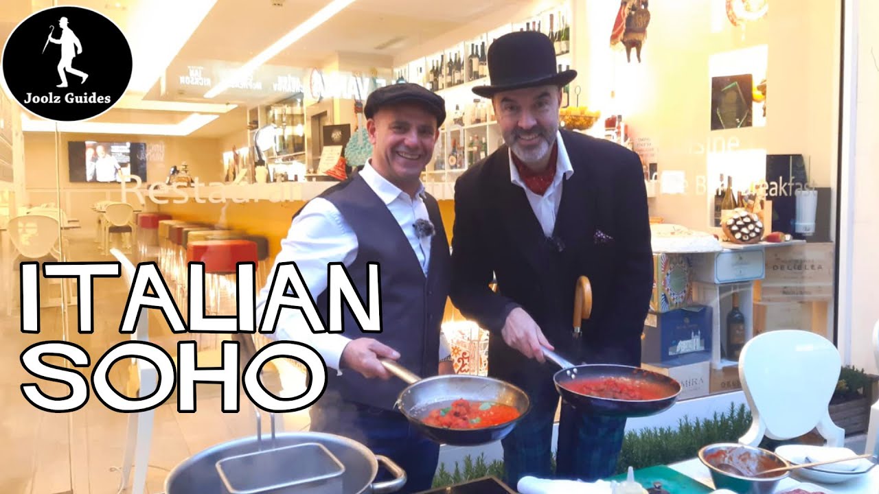 London's Soho Italian Connection with Sicilian Chef Enzo Oliveri cooking meatballs