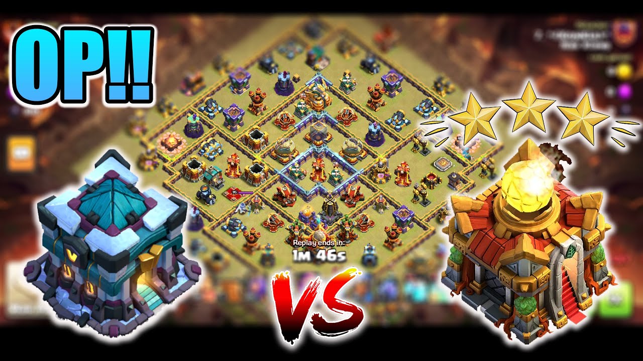 OP Insane!! Town Hall 13 Smash Town Hall 16 War Base - Clan War Attack ( Clash of Clans )