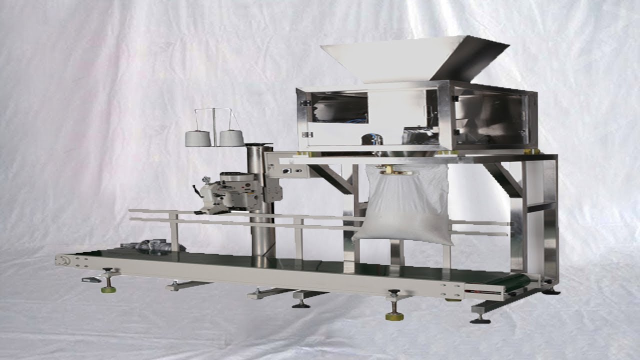 automatic 25kg powder kraft bags filling sewing packaging line bagging equipment آلة تعبئة بودرة