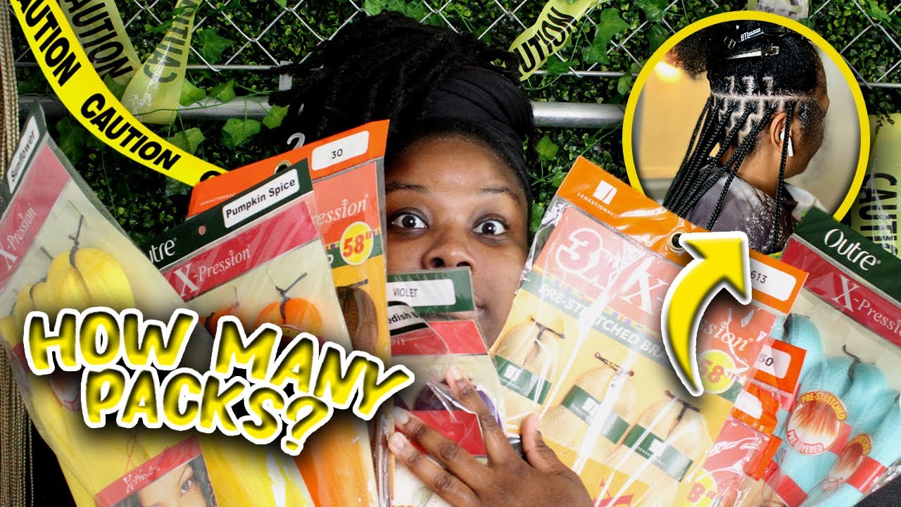 HOW MANY PACKS OF HAIR DO I NEED FOR KNOTLESS BRAIDS?!? | **Detailed!!* | Rashelle Slaughters