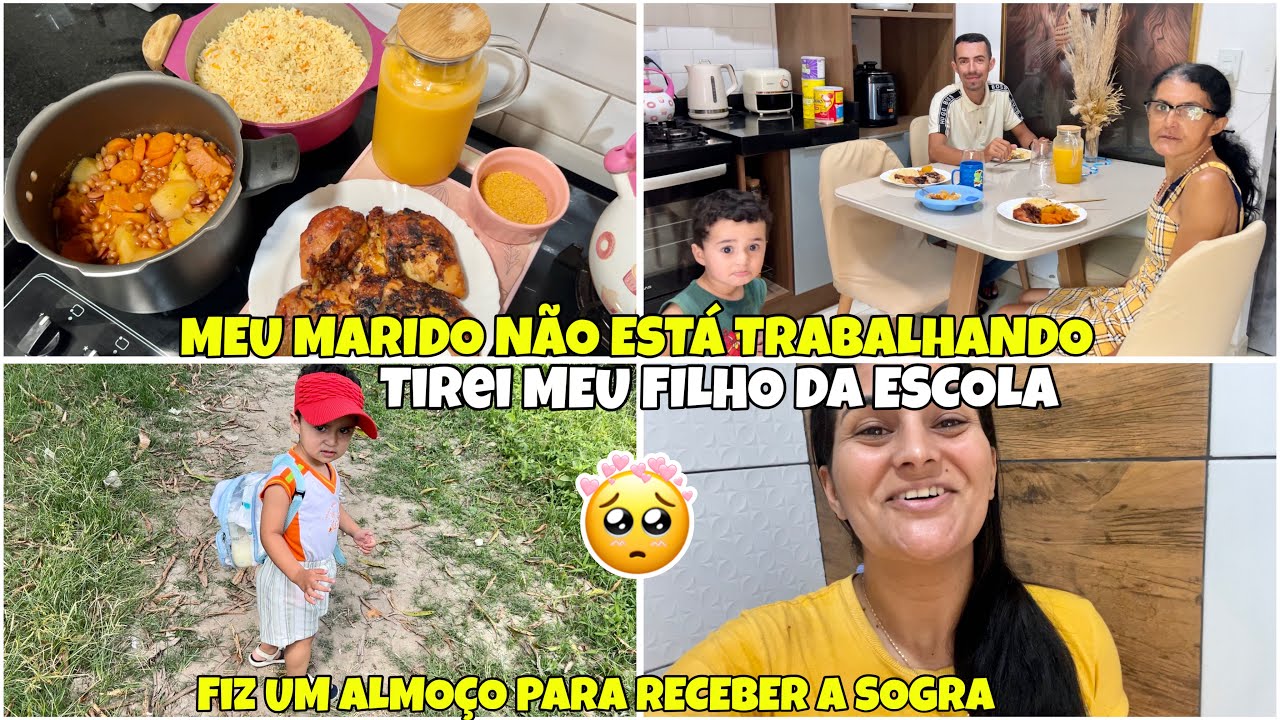 MEU MARIDO NÃO ESTÁ TRABALHANDO/ TIREI MEU FILHO DA ESCOLA/ DOMINGO EM FAMÍLIA/ FIZ ALMOÇO DELICIOSO