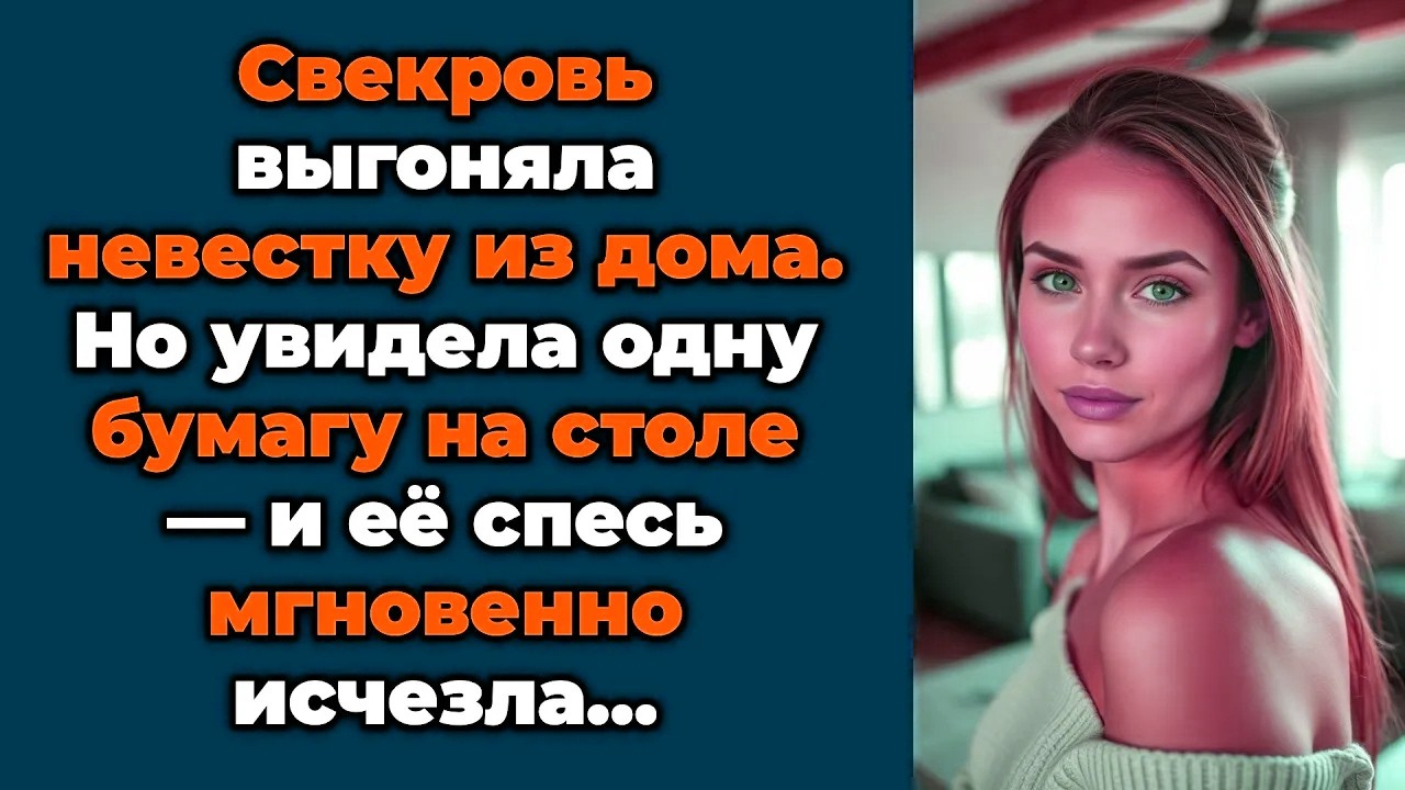 Свекровь выгоняла невестку из дома. Но увидела одну бумагу на столе — и её спесь мгновенно исчезла