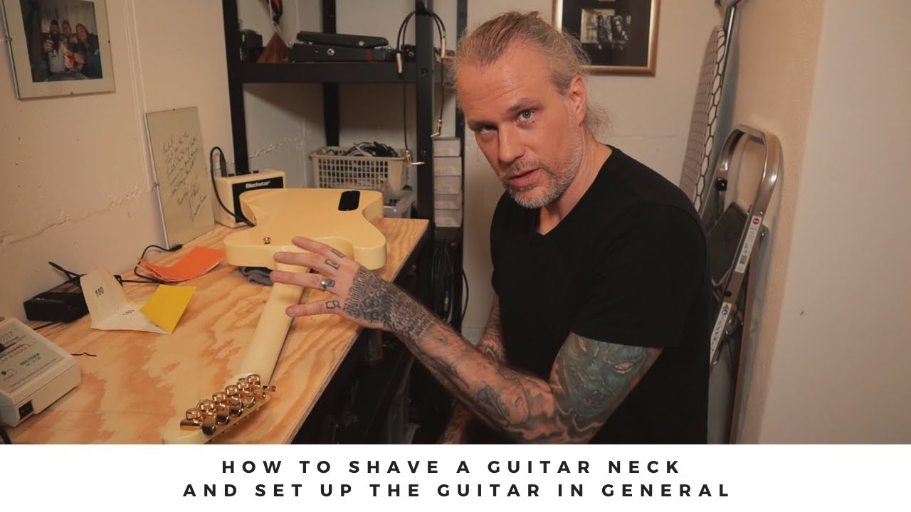 How to SHAVE A GUITAR NECK and SET UP THE GUITAR in general.