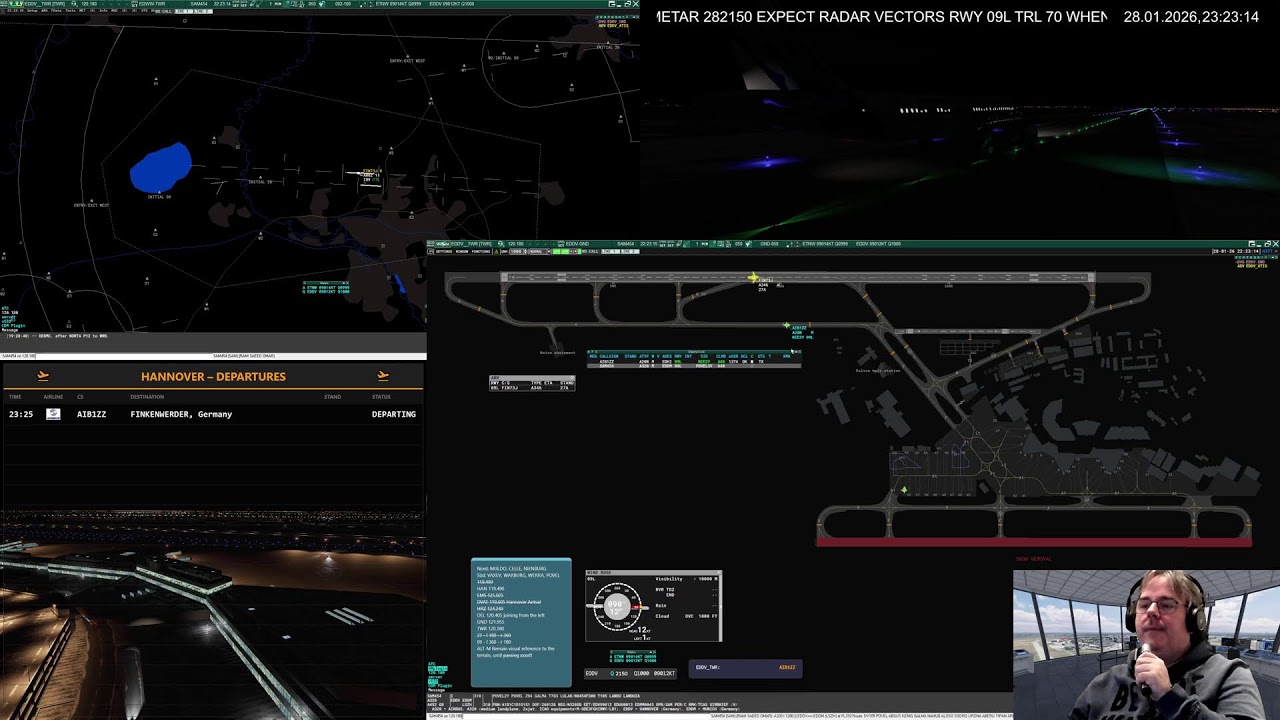 ATC | Hannover Tower | VATSIM | 4k