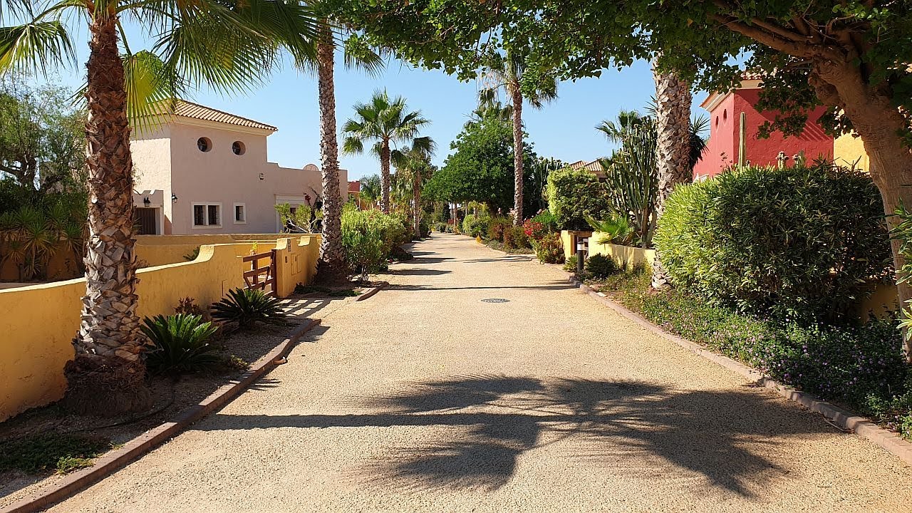 A typical Desert Springs (Almeria, Andalucia, Spain) lane in June 2023