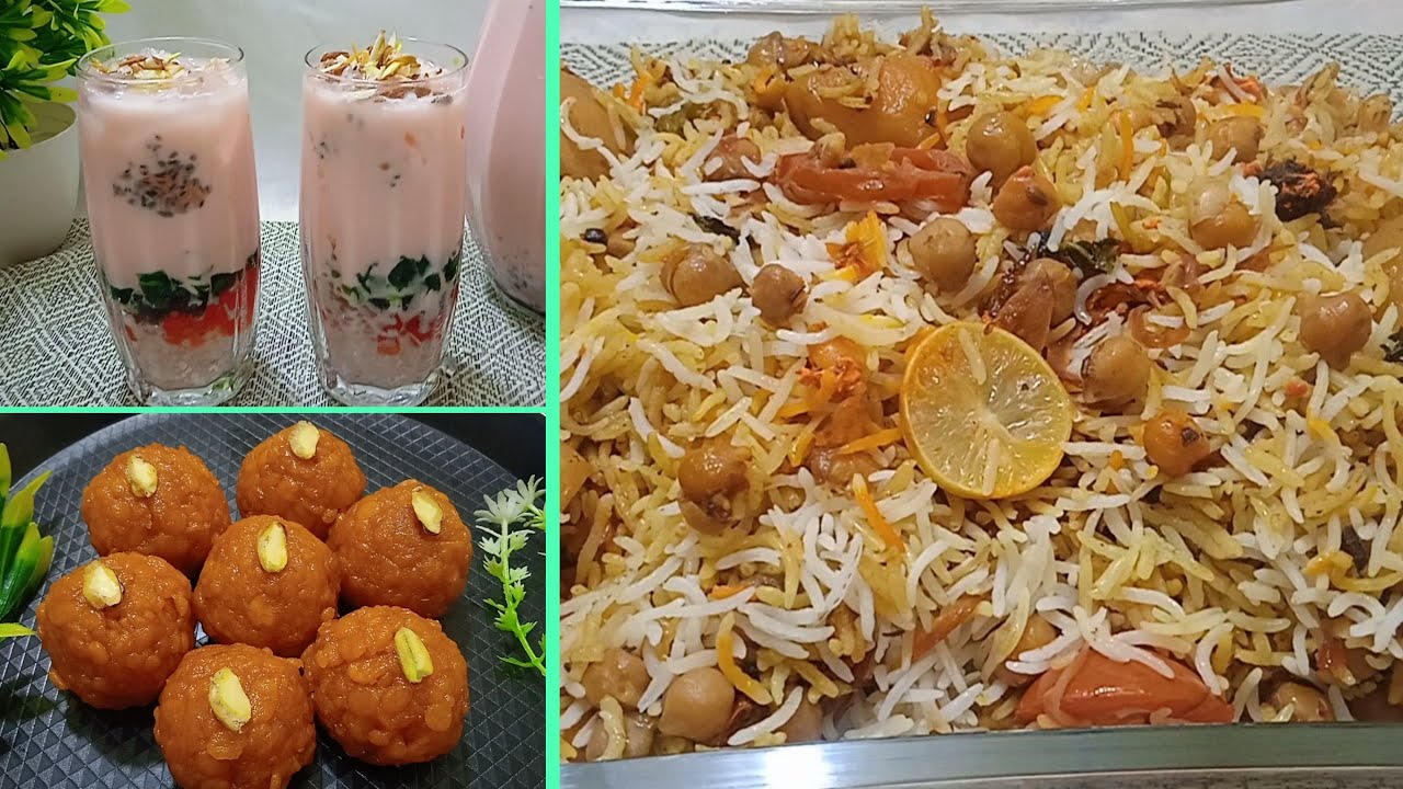 Muharram Recipes Aloo Chana Biryani | Sabodana Sharbat Recipe | MotiChoor Laddu By Nimra