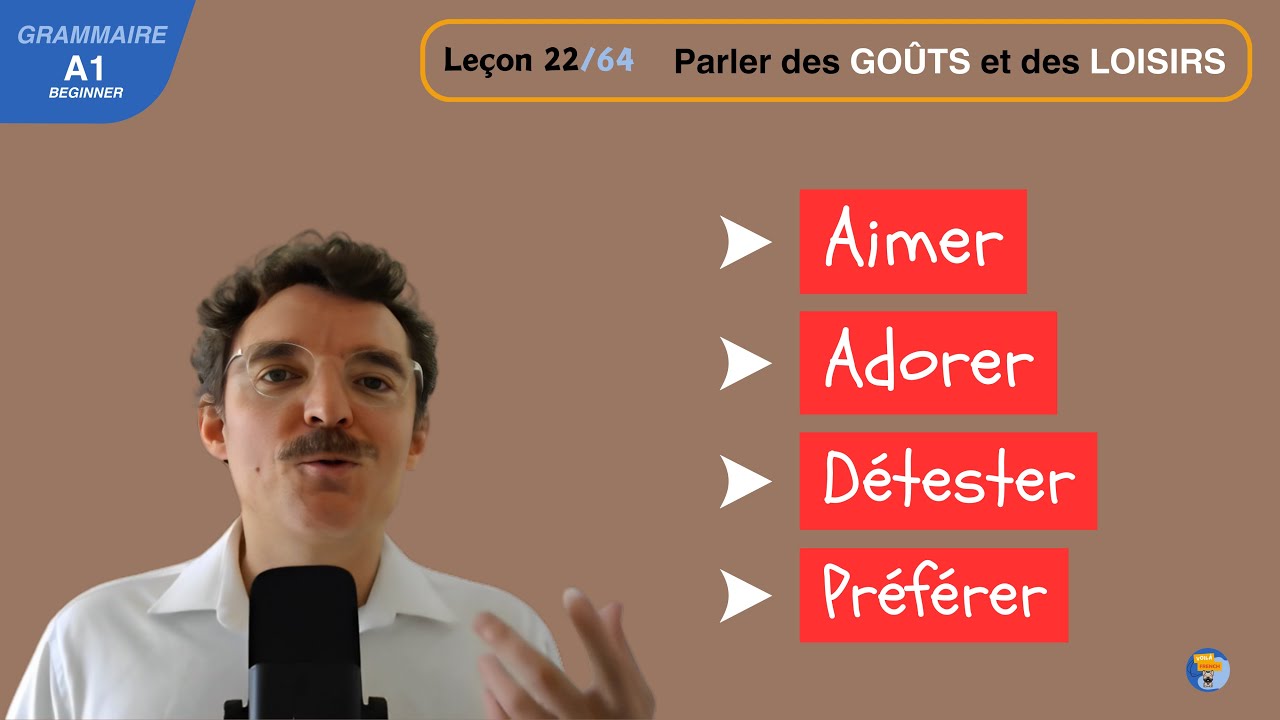 Leçon 22/ 64  Parler des GOÛTS et des LOISIRS ( Aimer / Adorer / Détester / Préférer )