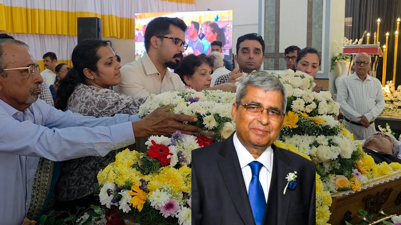 (2) Funeral of loving Raphael Dsouza(72) Flower Tributes, Condolence Speech h/o Florine, Agrar Bant