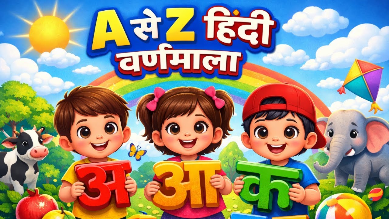 हिंदी वर्णमाला गीत 🎵 | बच्चों के लिए हिंदी अक्षर | Hindi Alphabet Song | Nursery Rhymes