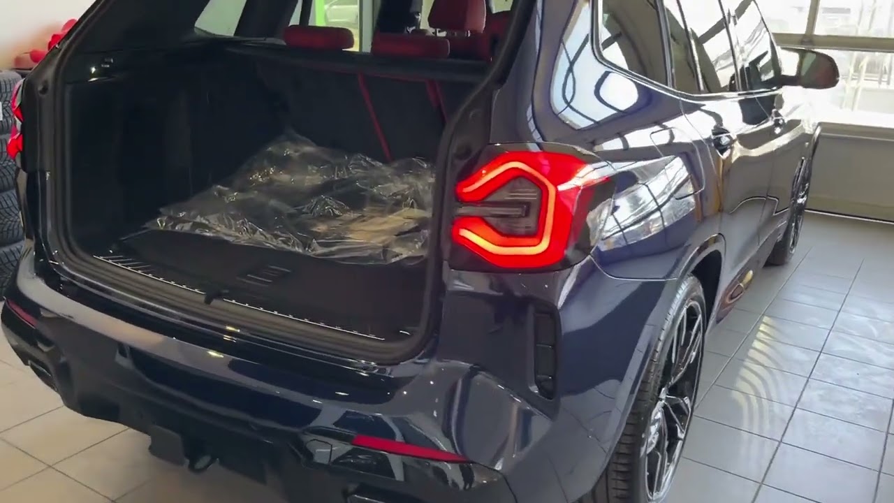 2022 BMW X3 M40i Tanzanite Blue with Fiona Red/Black Merino lthr