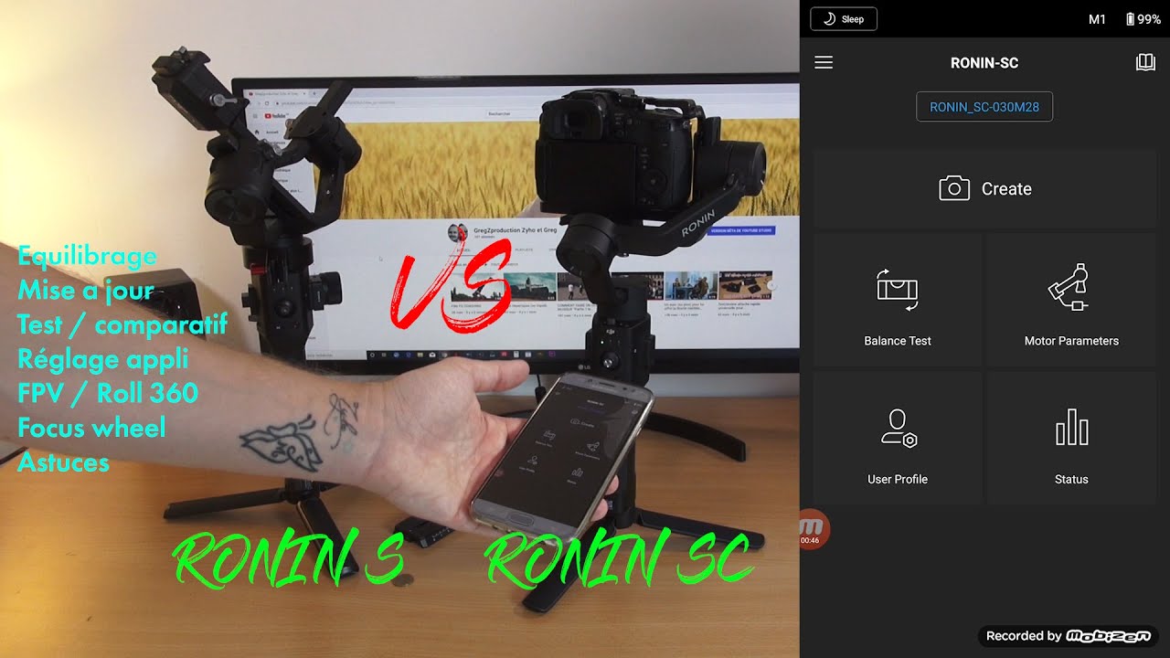 RONIN S VS RONIN SC Test complet!! + réglages (En français)