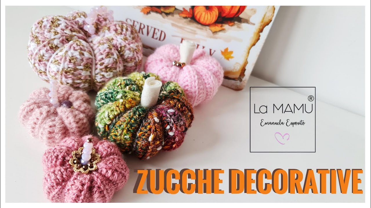 ZUCCHE DECORATIVE realizzate ad uncinetto
