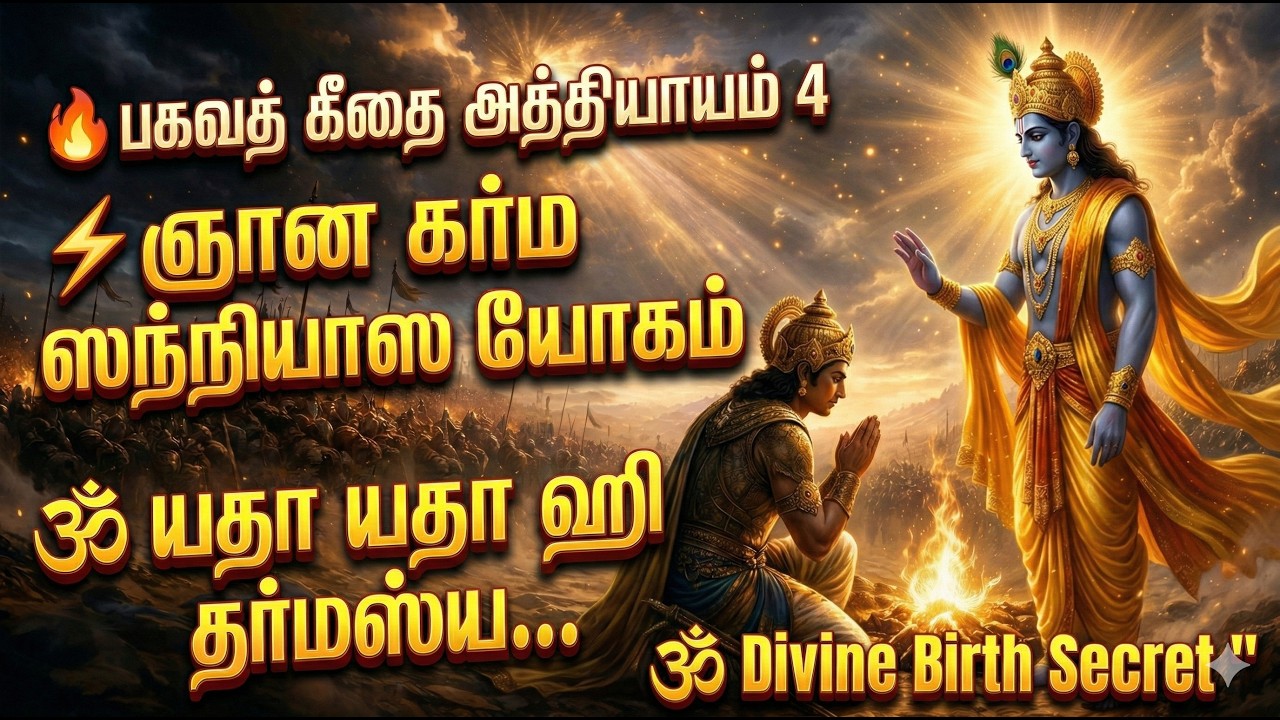 பகவத் கீதை அத்தியாயம் 4 🔥 ஞான கர்ம ஸந்நியாஸ யோகம் | “யதா யதா ஹி தர்மஸ்ய…” 🔥 Gita Chapter 4