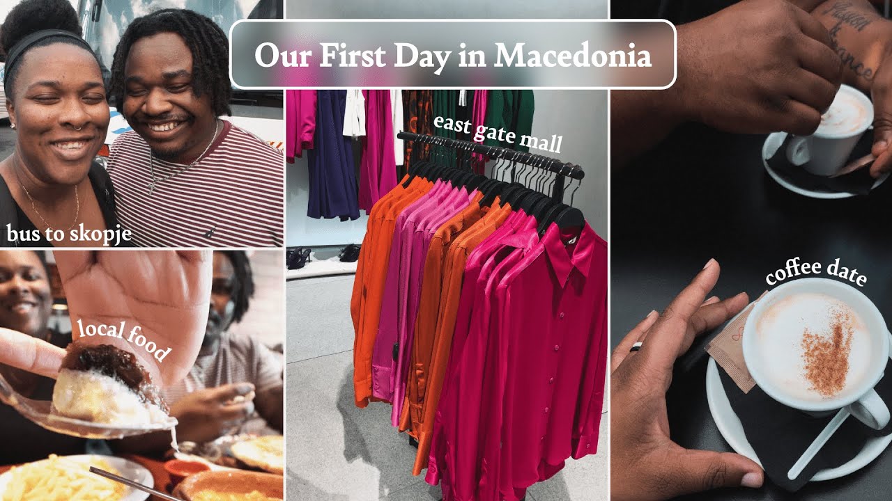 OUR FIRST DAY IN SKOPJE 🇲🇰 | Bus from Tirana to Skopje, Eating Macedonian Food, Mall & Grocery Haul