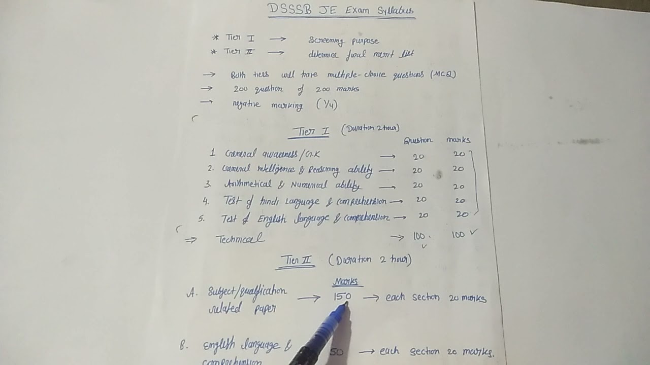 DSSSB JE EXAM SYLLABUS II PATTERN II BOOKS NAME II TEST SERIES (PART 1)