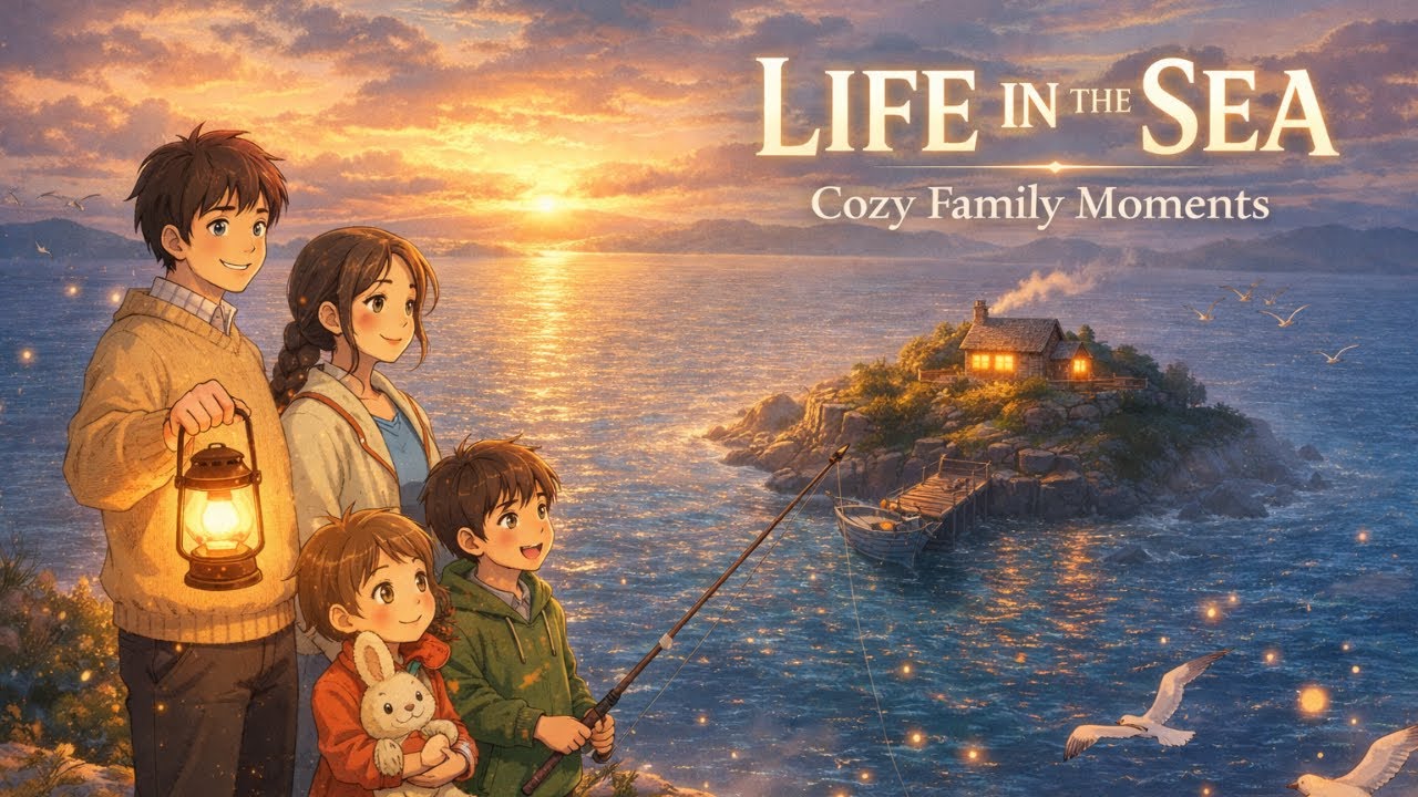 🌊 Cozy Family Life in the Middle of the Sea | A Peaceful Ghibli-Style Story