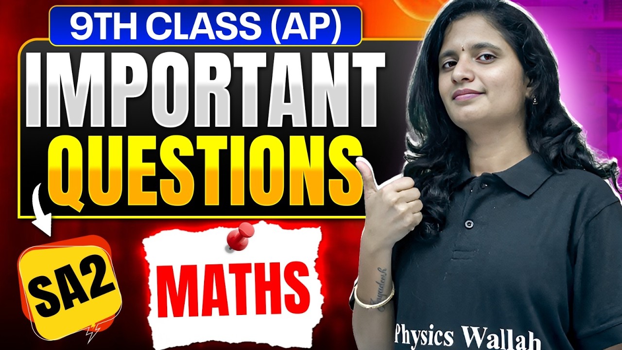SA 2 Most Important Questions | Maths | 9th Class AP