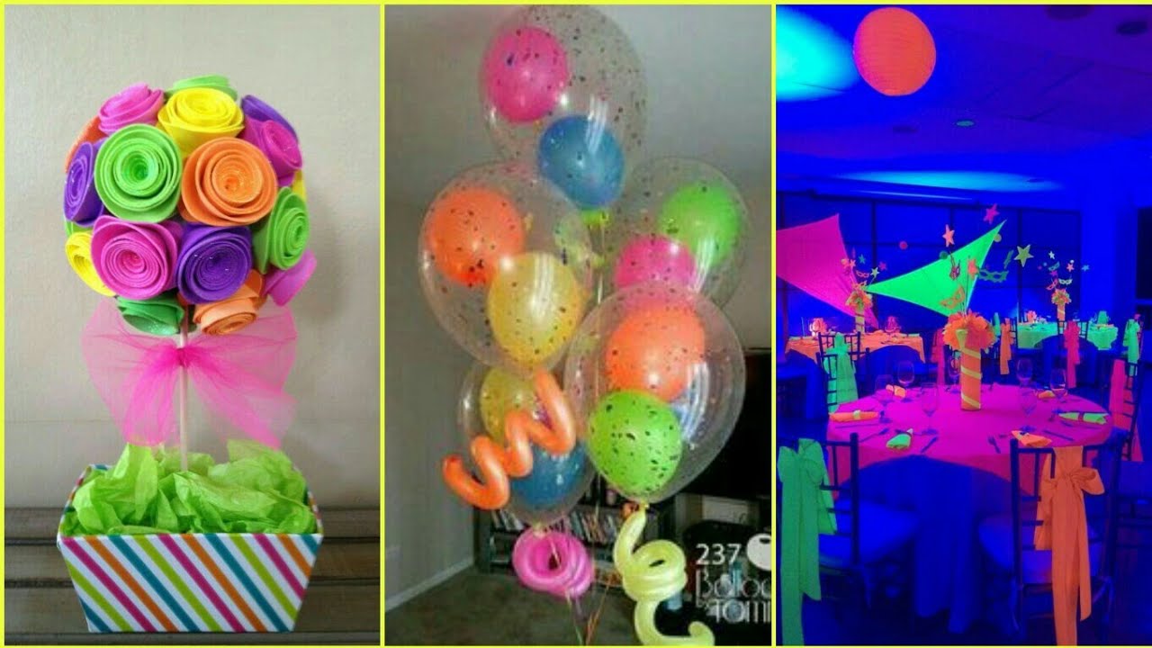 DECORACIONES NEON PARA FIESTA